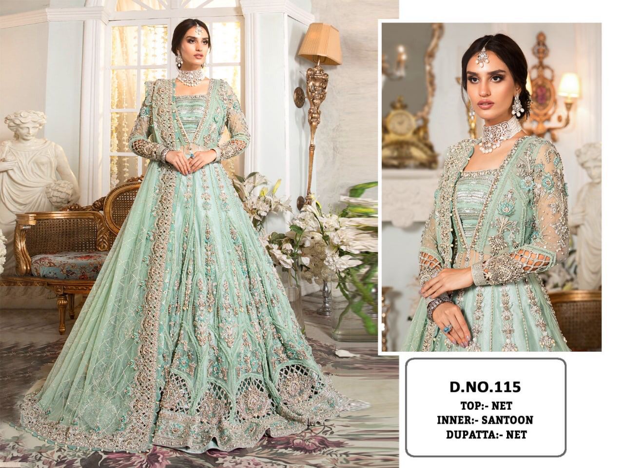 KF 115 Heavy Butterfly Net Exclusive Pakistani Salwaar Suit (1299x05)