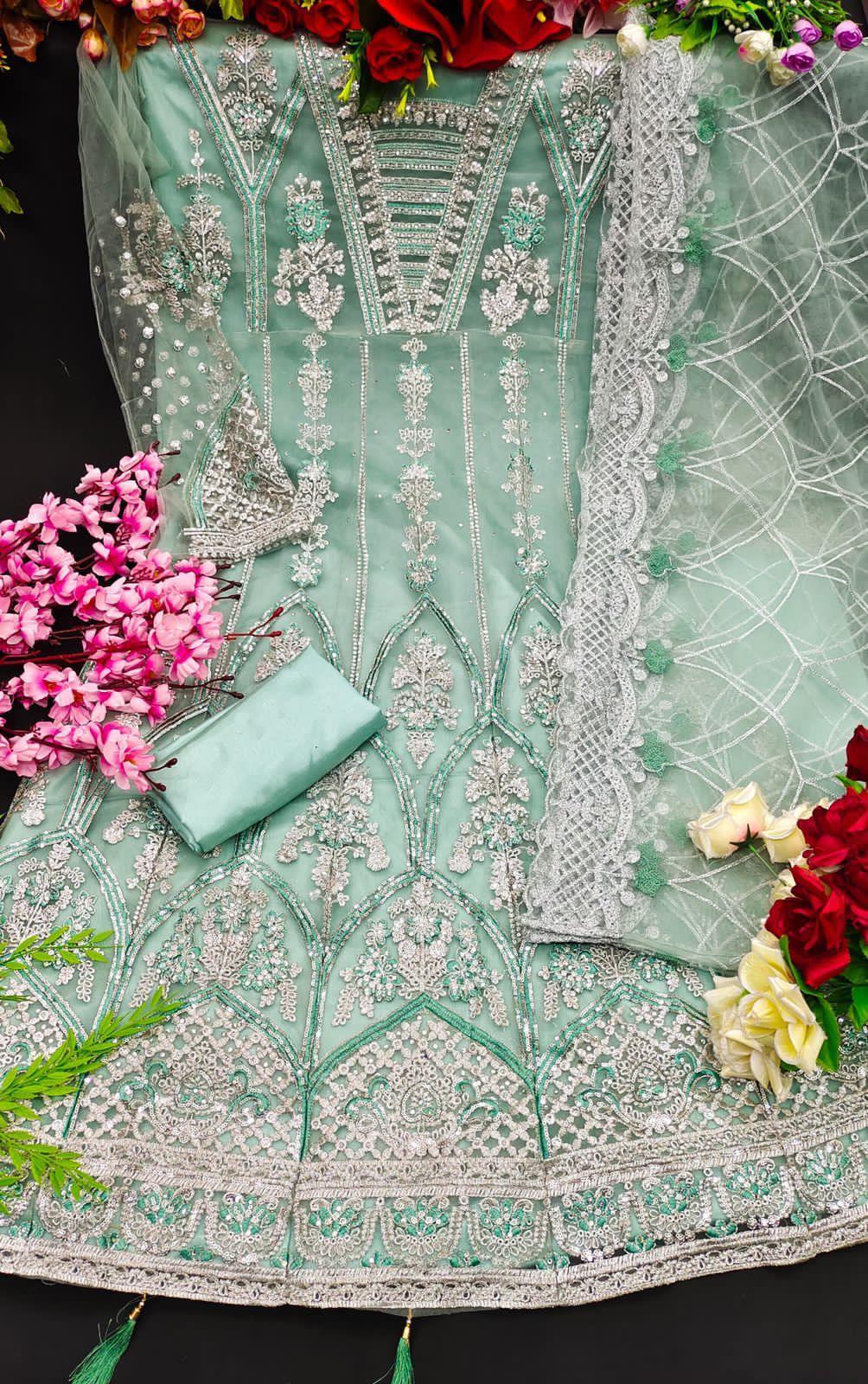 KF 115 Heavy Butterfly Net Exclusive Pakistani Salwaar Suit (1299x05)