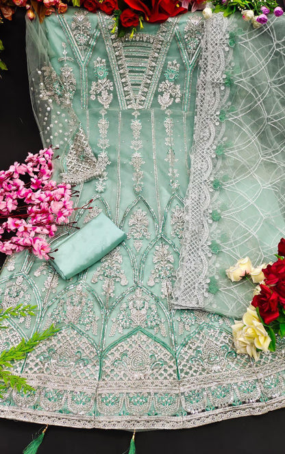 KF 115 Heavy Butterfly Net Exclusive Pakistani Salwaar Suit (1299x05)