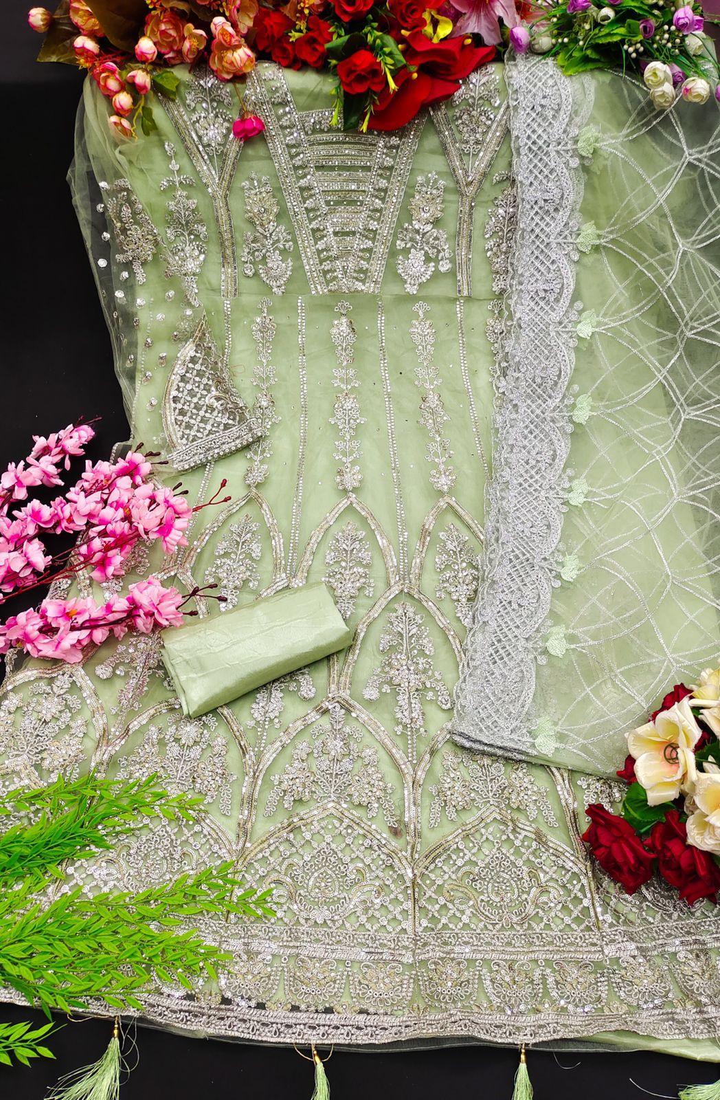 KF 115 Heavy Butterfly Net Exclusive Pakistani Salwaar Suit