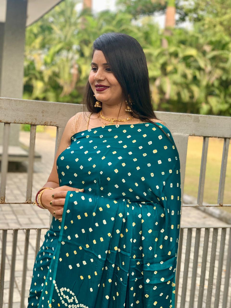 Beautiful Designer Gajji Silk Chokda Lagdi Pallu Saree