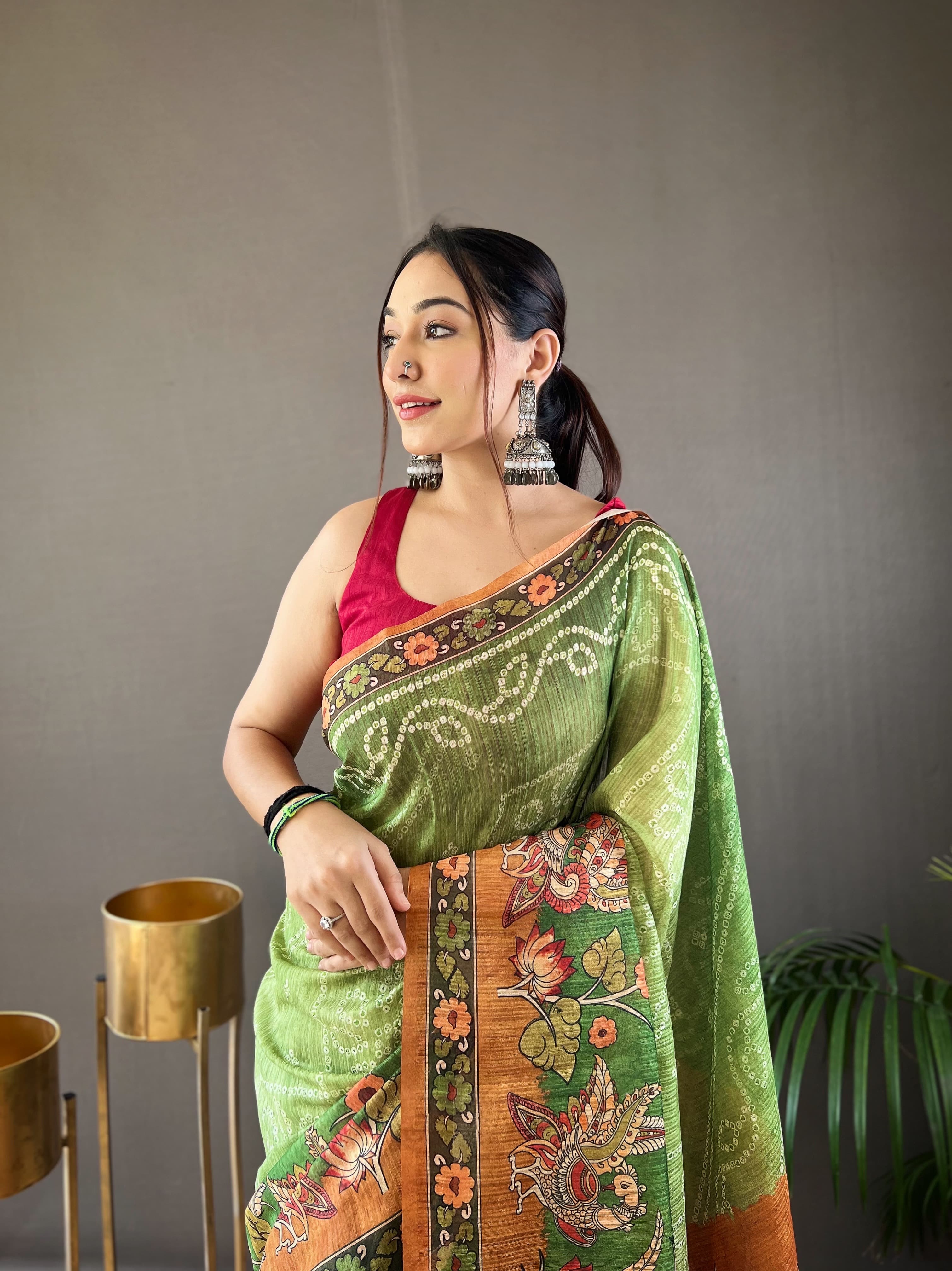 Beautiful Designer Bhargavi Pure Soft Cotton Tussar Silk Saree