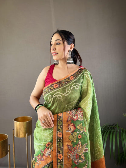 Beautiful Designer Bhargavi Pure Soft Cotton Tussar Silk Saree