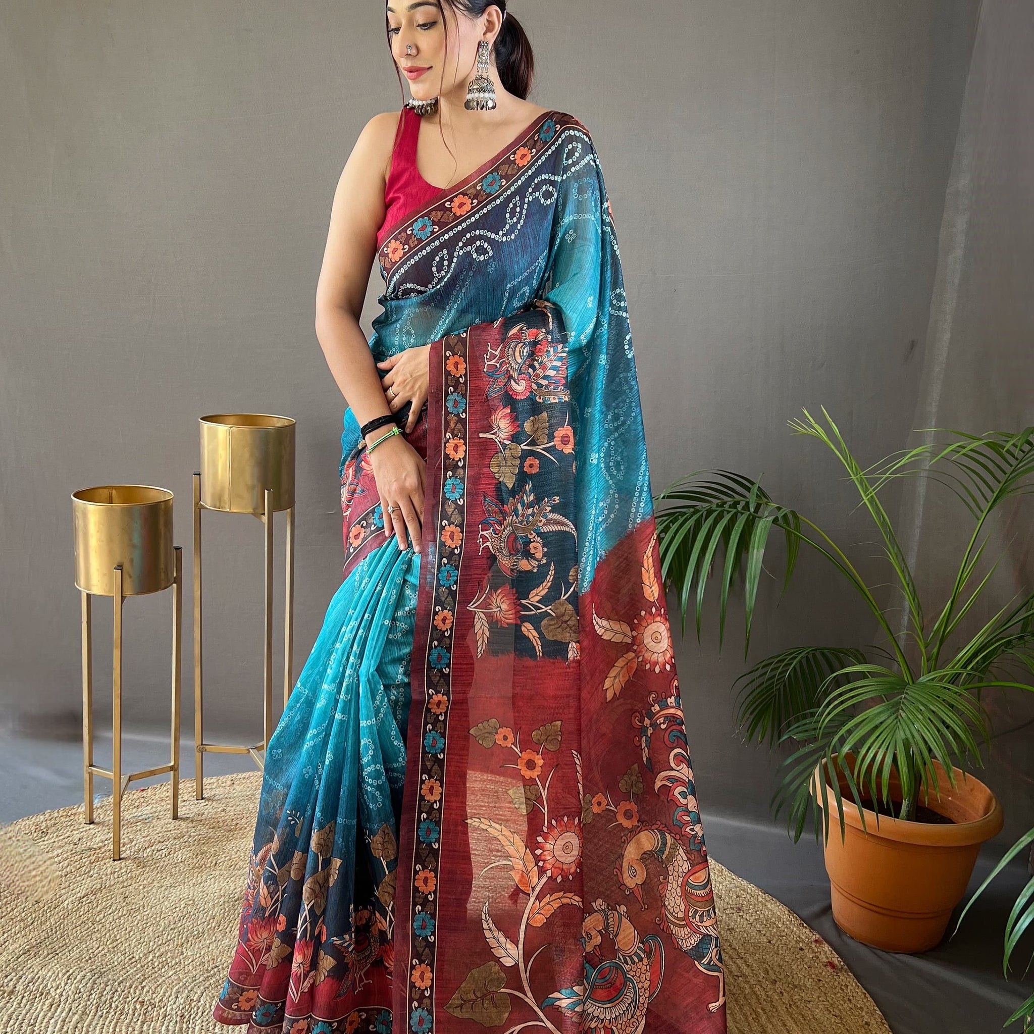 Beautiful Designer Bhargavi Pure Soft Cotton Tussar Silk Saree