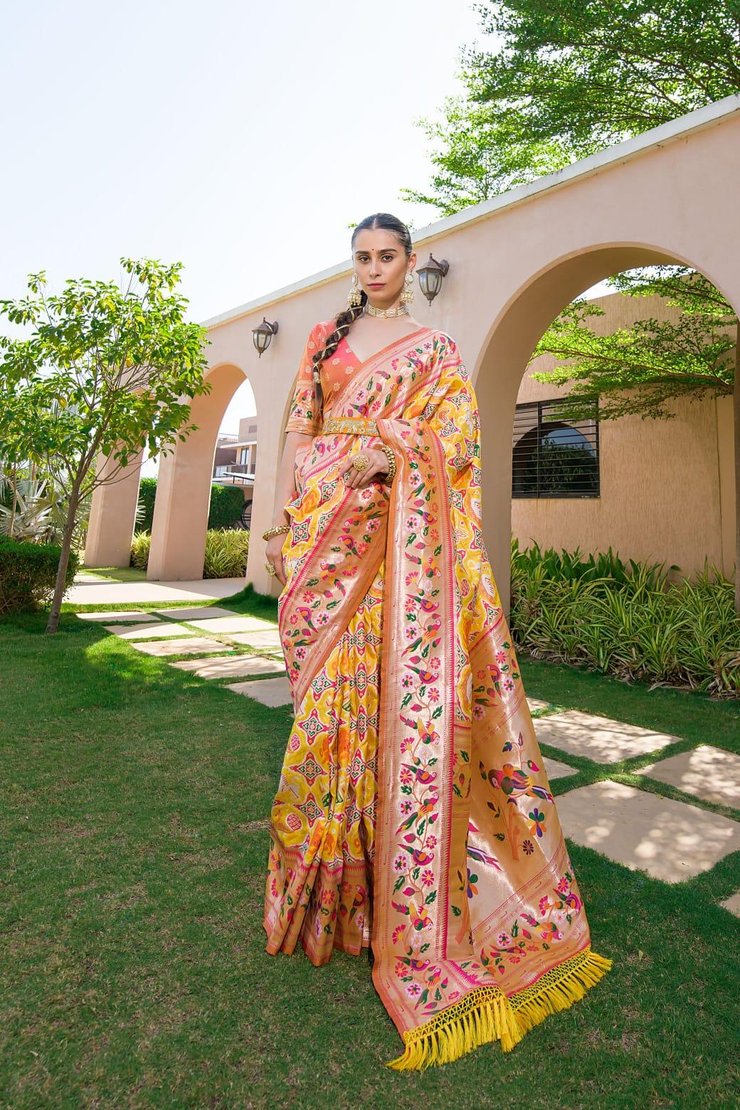 Banarasi Soft Silk Paithani Patola Saree