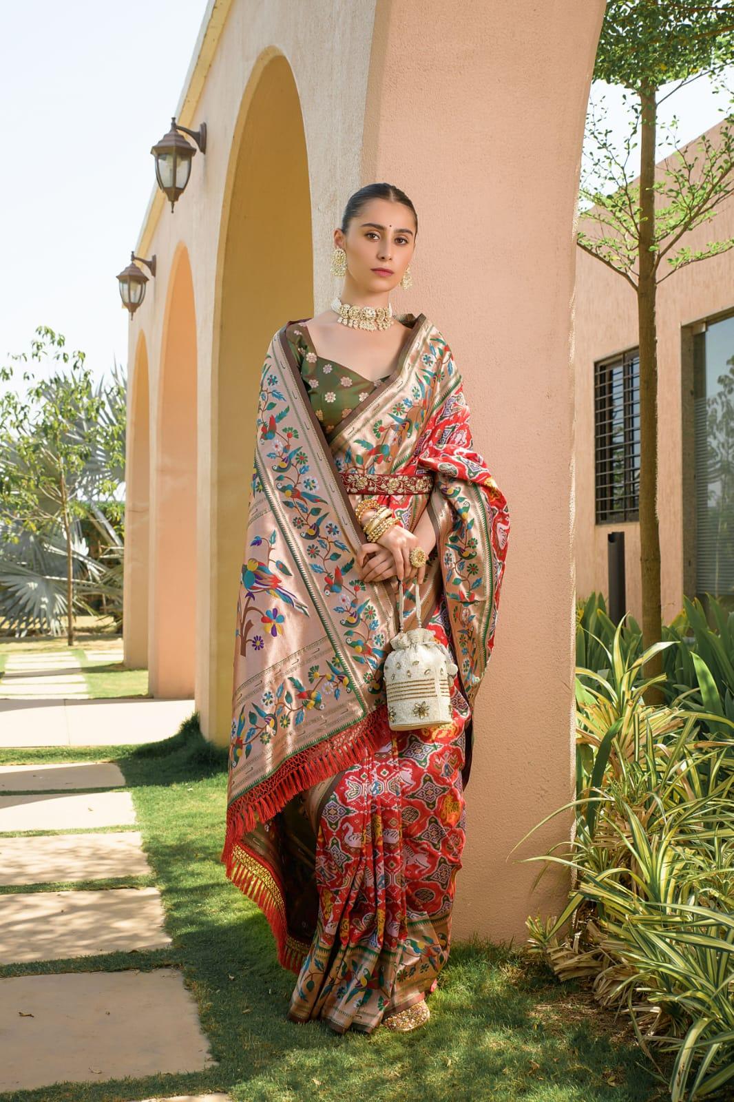 Banarasi Soft Silk Paithani Patola Saree