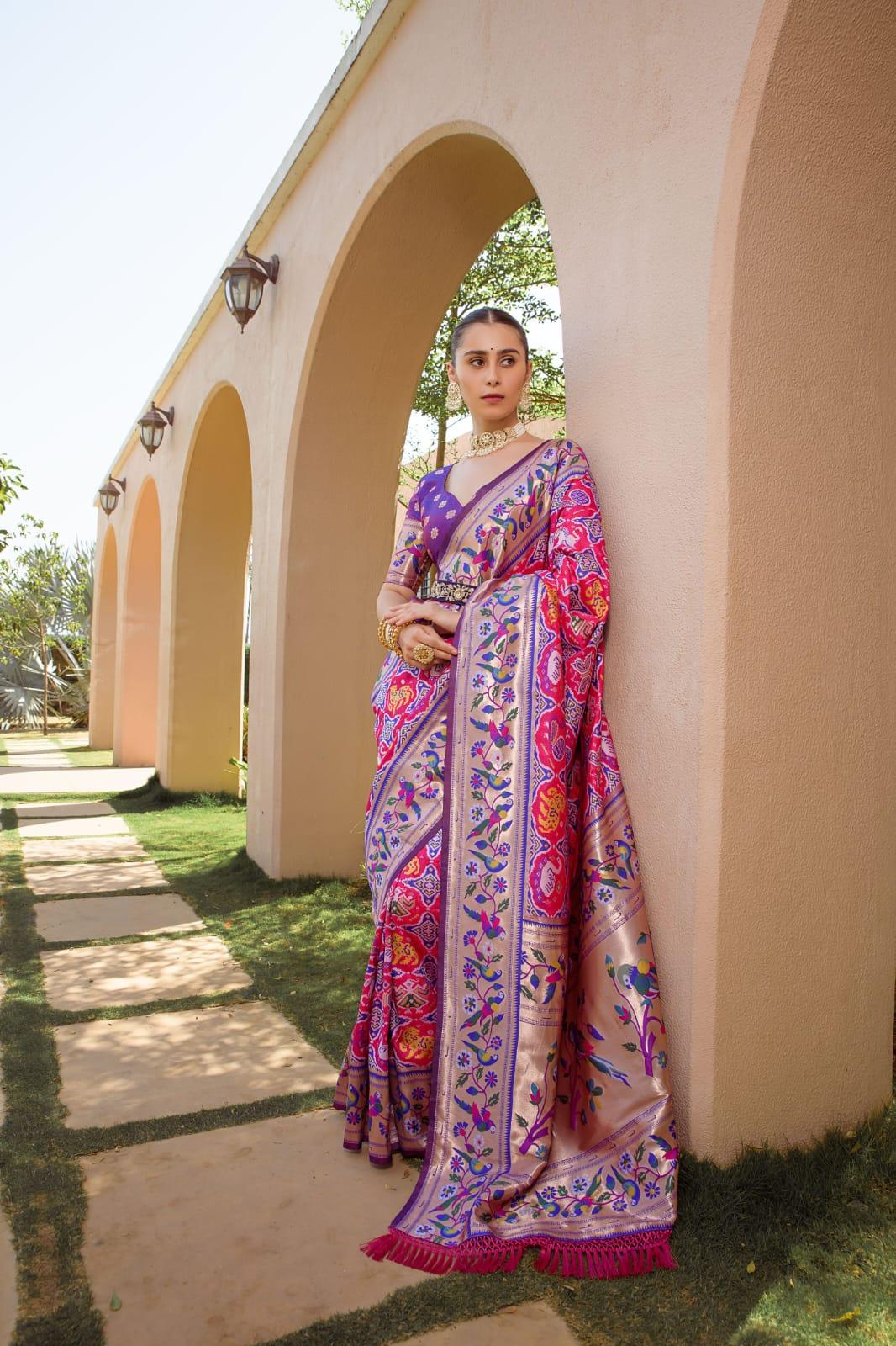 Banarasi Soft Silk Paithani Patola Saree