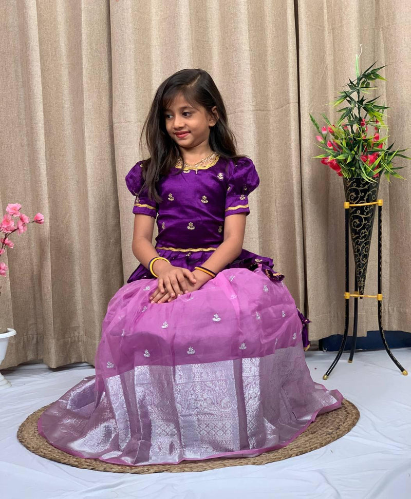 Beautiful Designer Kid's Nylon Silk Lehenga Choli