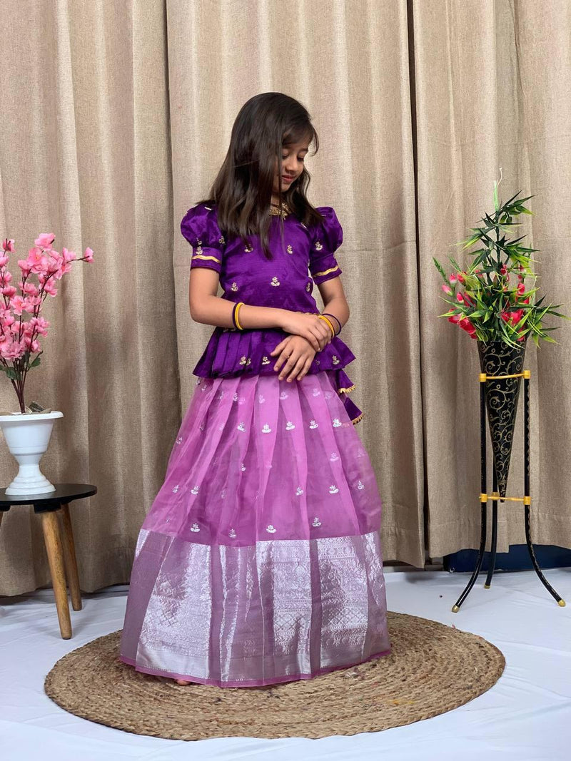 Beautiful Designer Kid's Nylon Silk Lehenga Choli