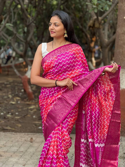 Beautiful Designer Lehariya Dola Silk Saree