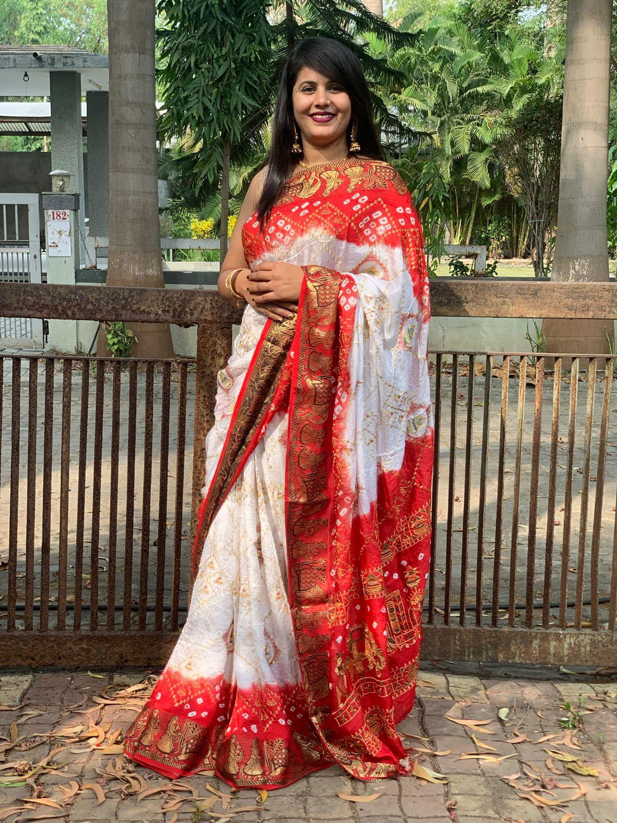 Beautiful Designer Panetar Ghantdi Work Saree