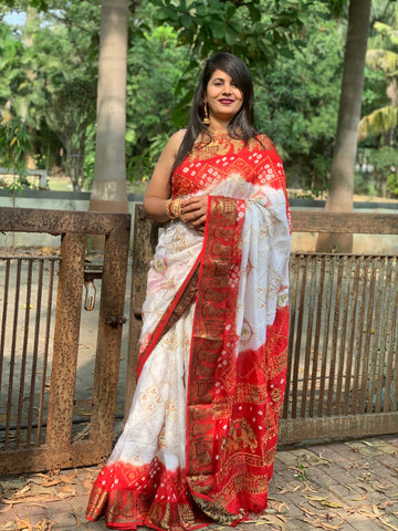 Beautiful Designer Panetar Ghantdi Work Saree