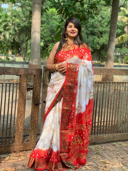 Beautiful Designer Panetar Ghantdi Work Saree