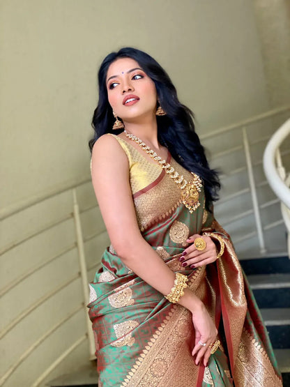 Beautiful Designer Rich Two Tone Saree