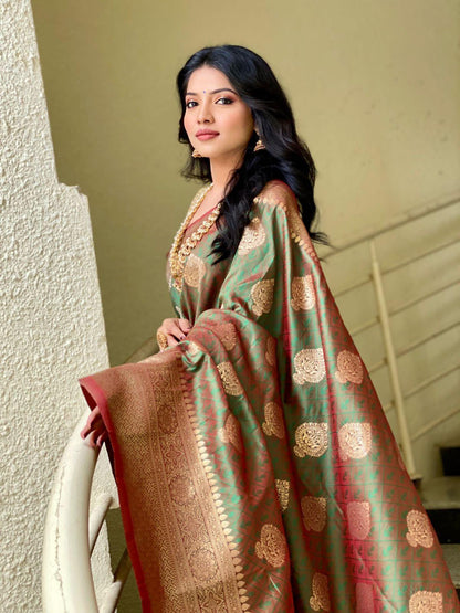Beautiful Designer Rich Two Tone Saree