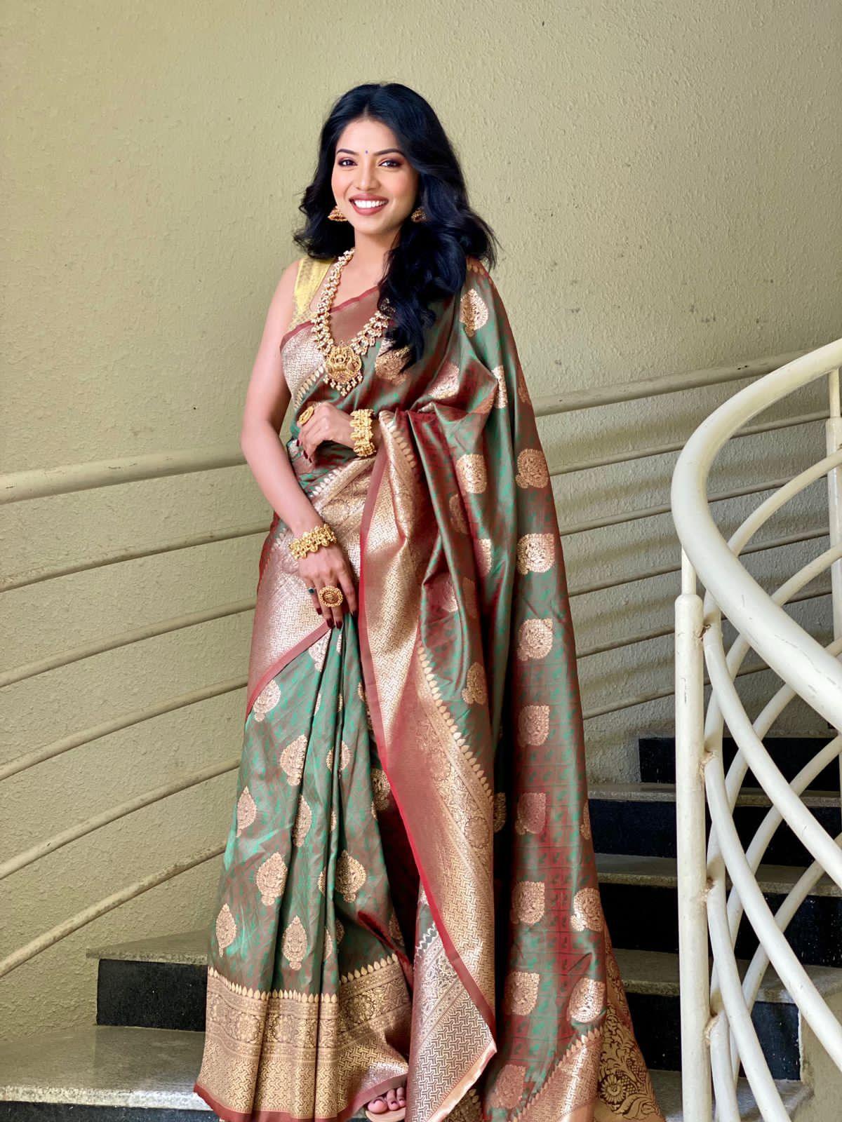 Beautiful Designer Rich Two Tone Saree