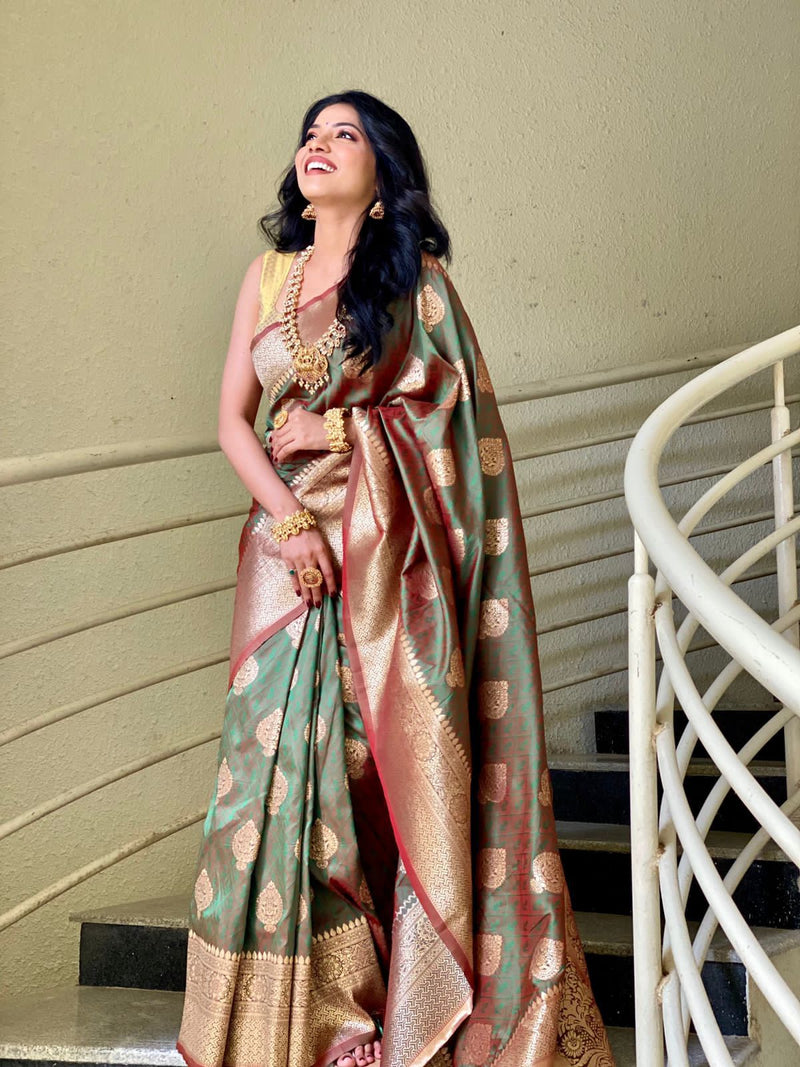 Beautiful Designer Rich Two Tone Saree