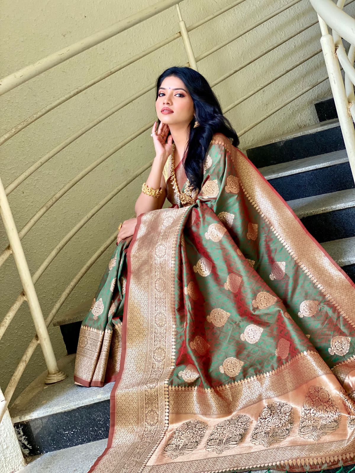 Beautiful Designer Rich Two Tone Saree