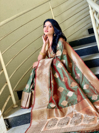 Beautiful Designer Rich Two Tone Saree
