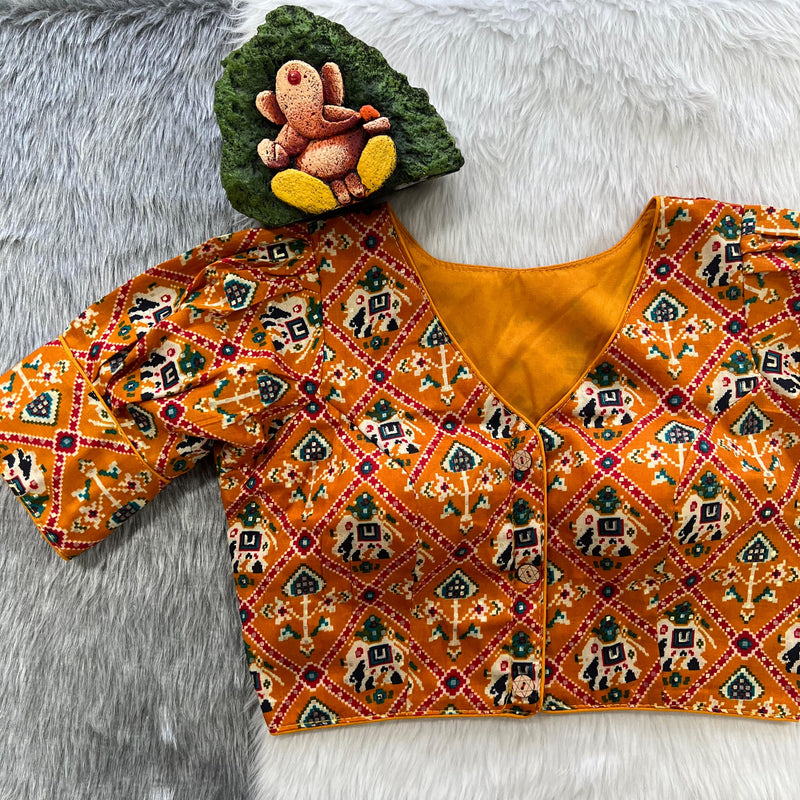 Beautiful Designer Patola Print Cotton Blouse