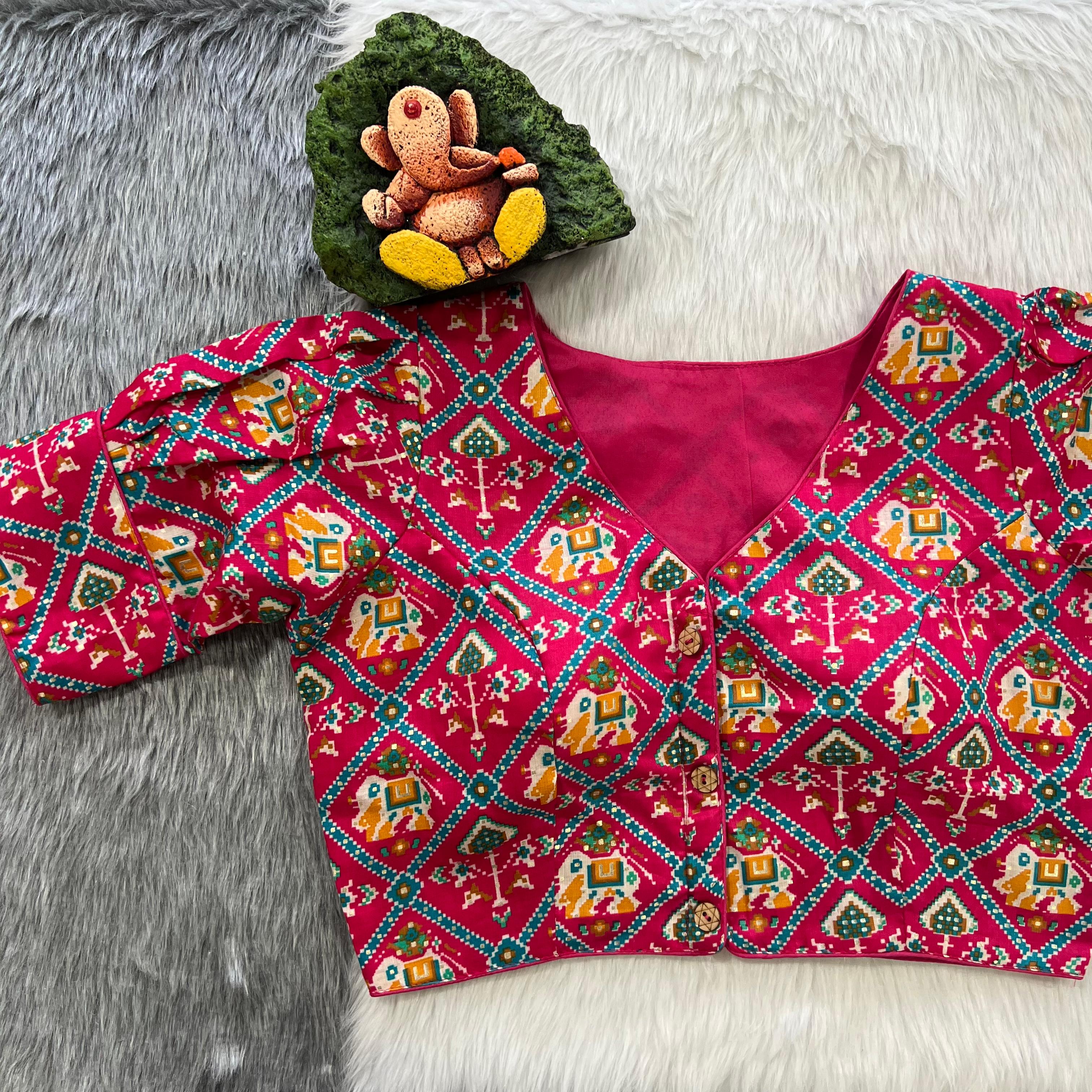 Beautiful Designer Patola Print Cotton Blouse