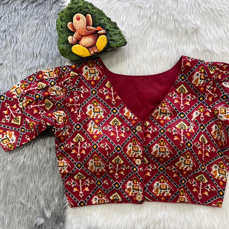 Beautiful Designer Patola Print Cotton Blouse