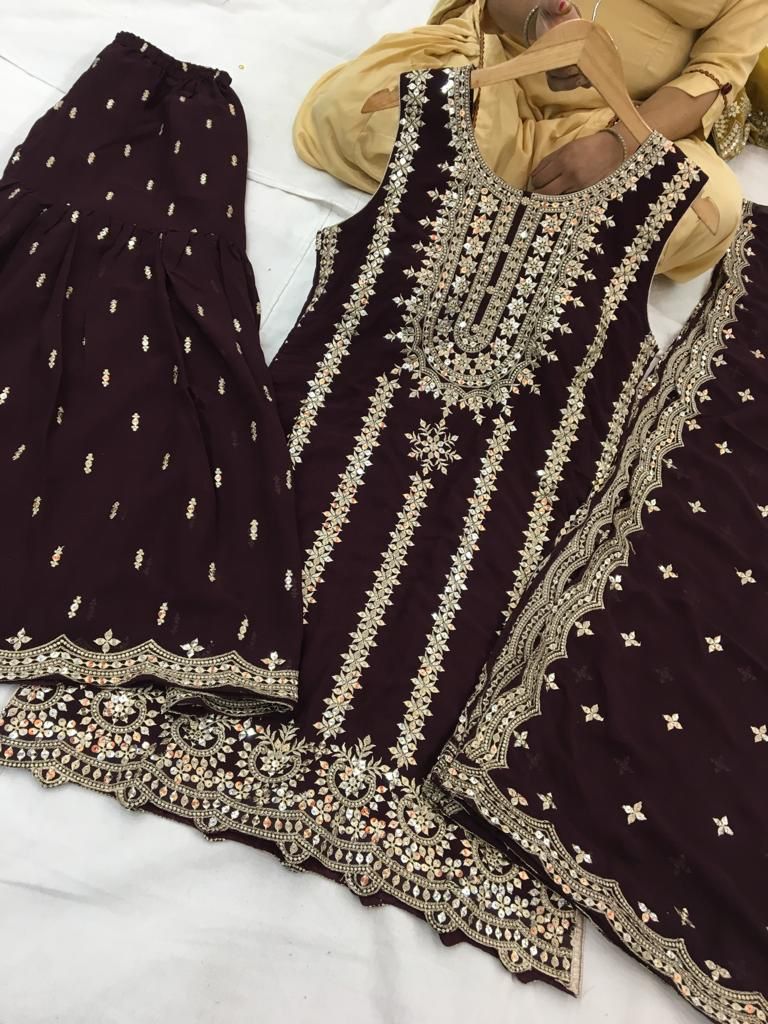 Beautiful Designer Readymade Punjabi Sharara Set