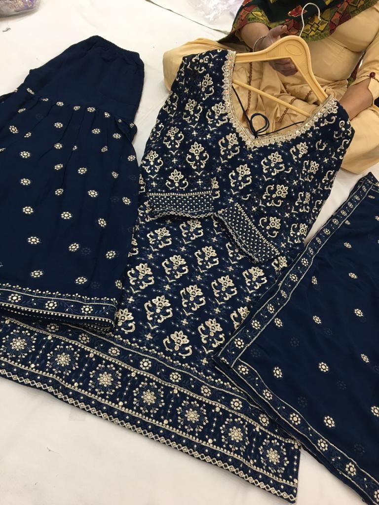 Beautiful Designer Readymade Punjabi Sharara Set