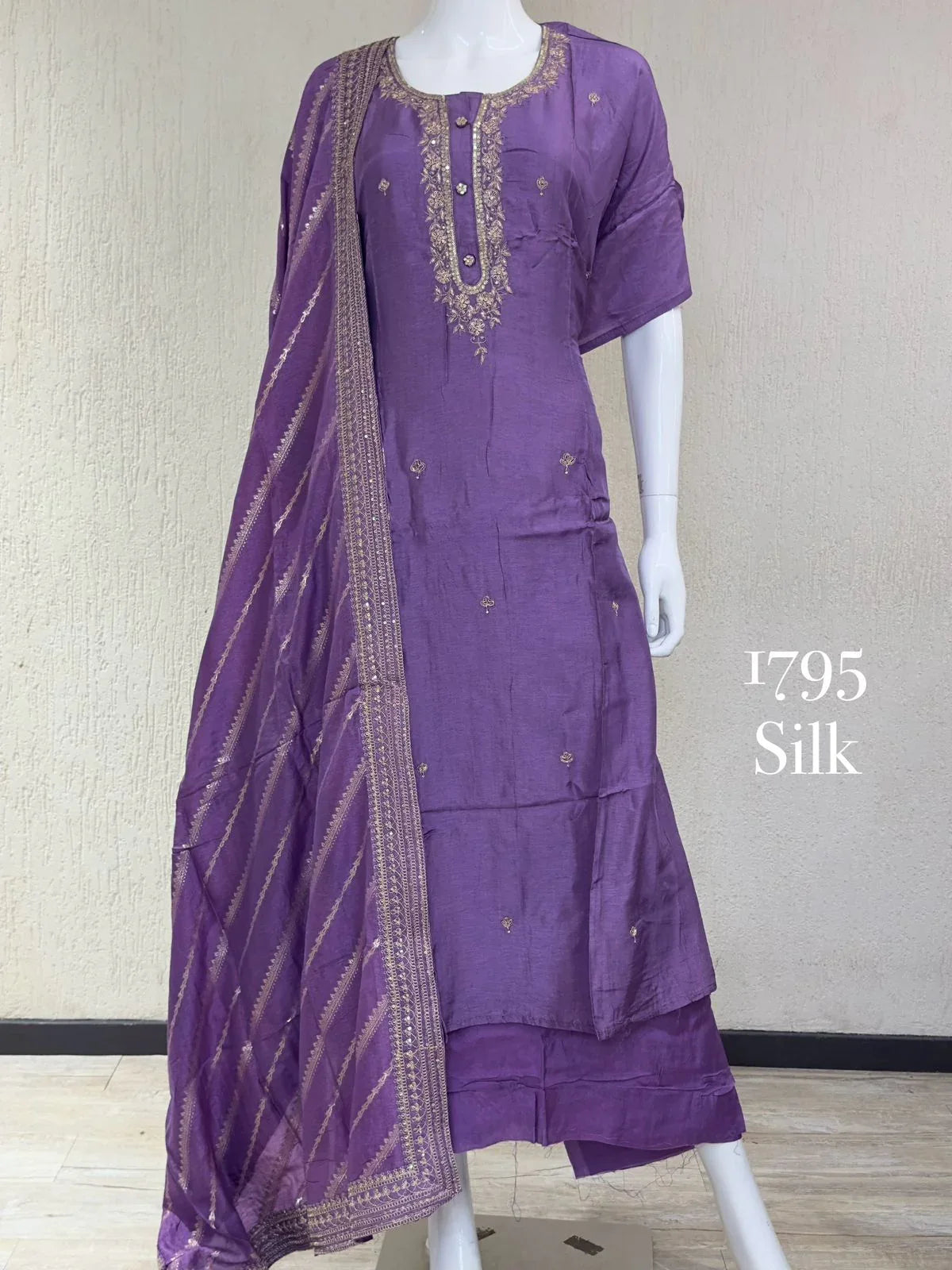 Beautiful Designer Pure Dola Silk Handwork Salwar Suit