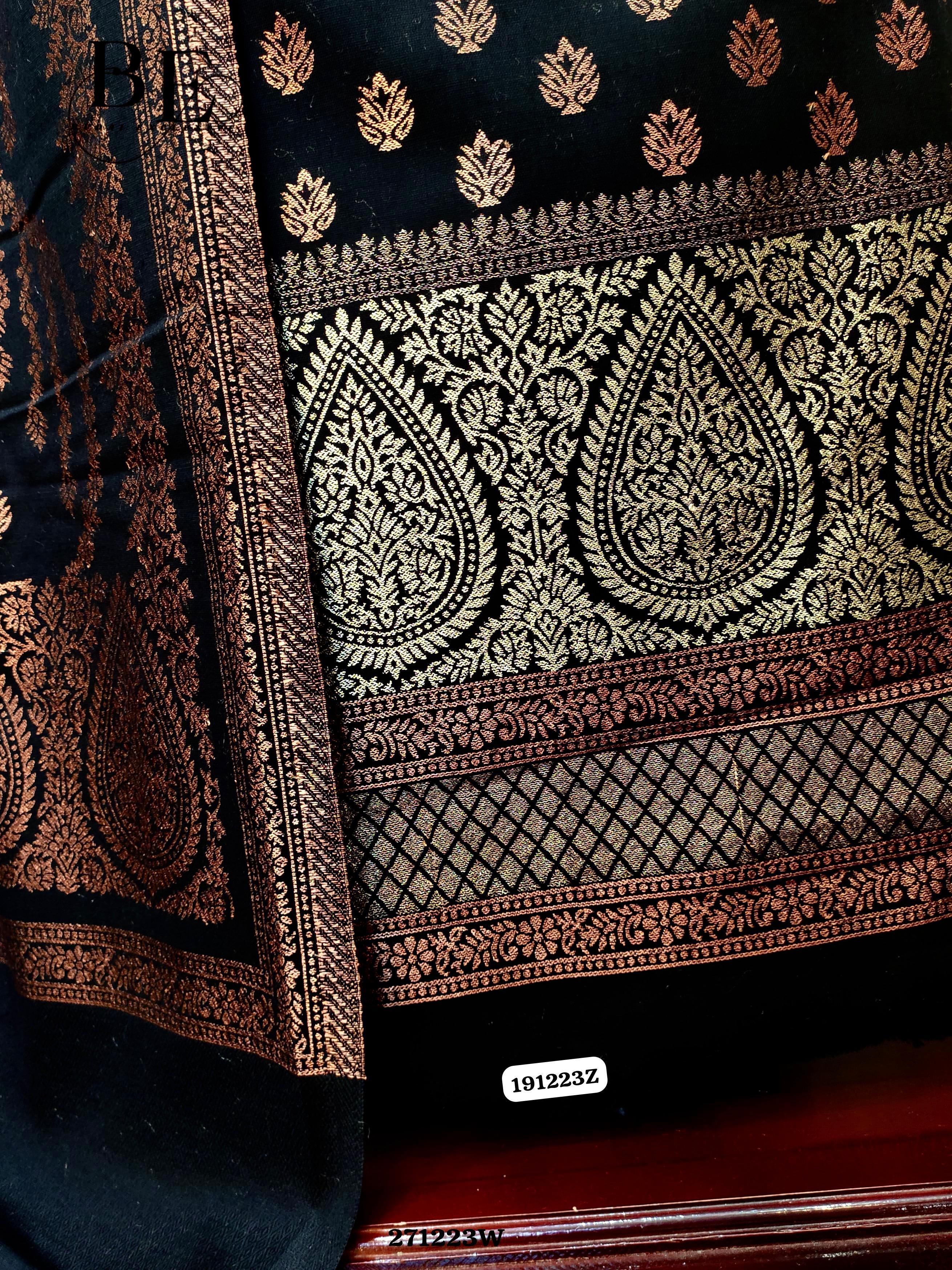 Beautiful Designer Pure Pashmina Zari Weaving Work Salwar Suit
