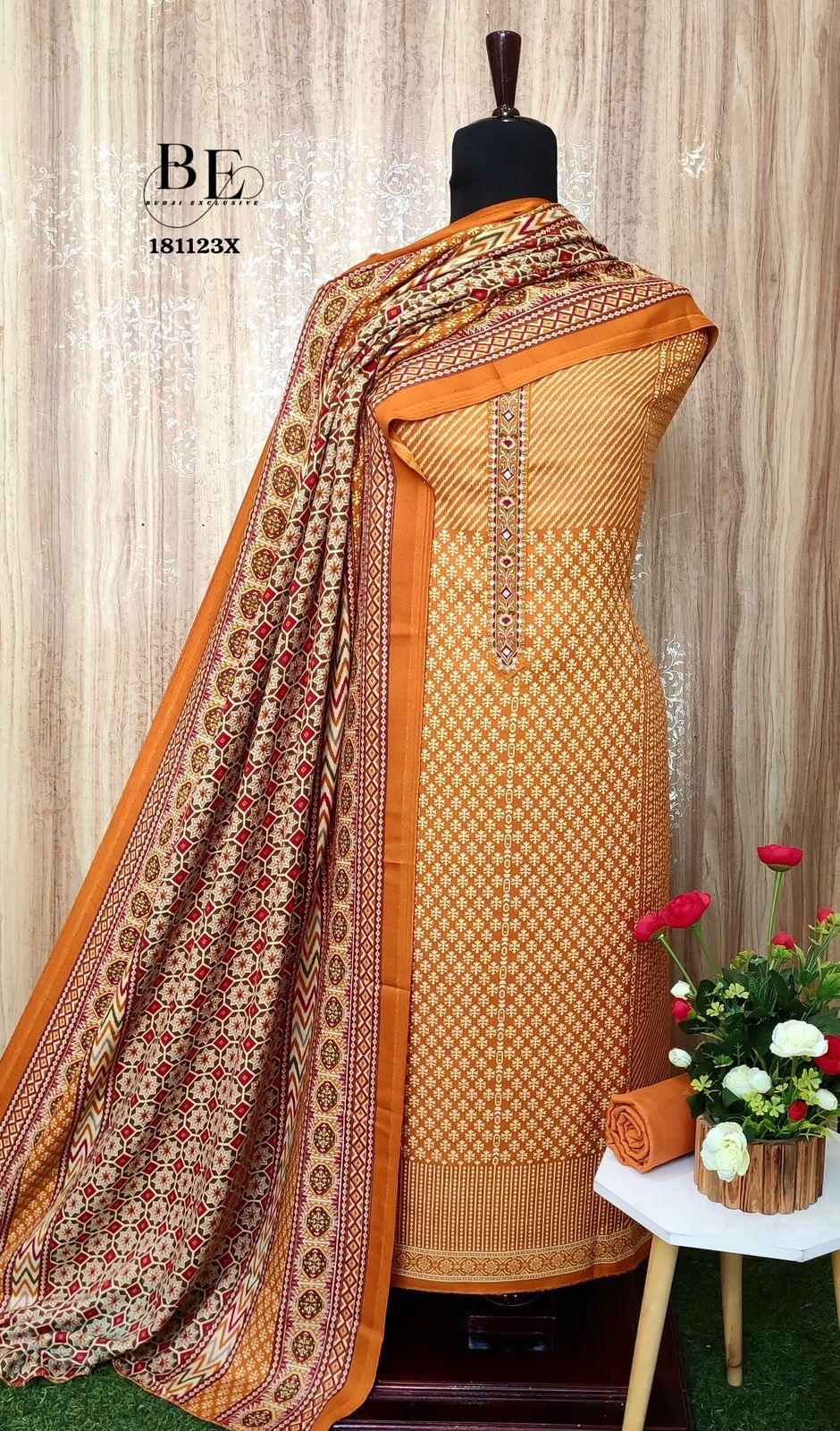Beautiful Designer Pure Pashmina Print Salwar Suite