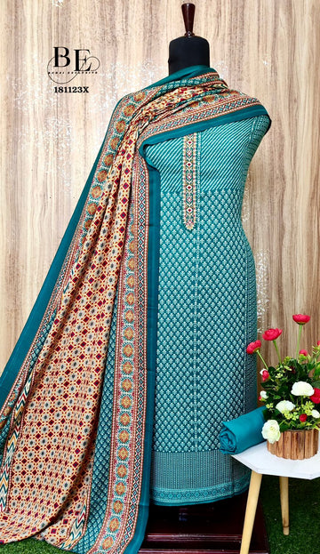 Beautiful Designer Pure Pashmina Print Salwar Suite