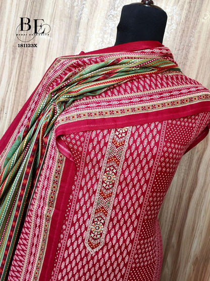 Beautiful Designer Pure Pashmina Print Salwar Suite