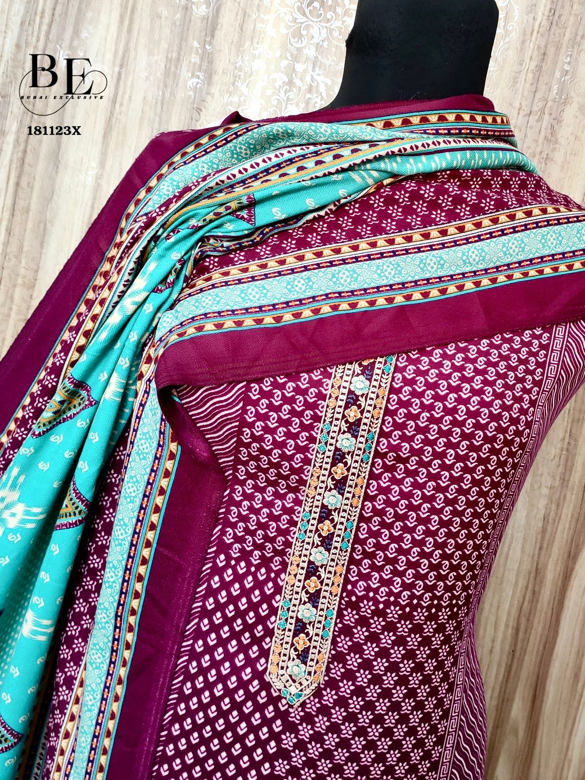 Beautiful Designer Pure Pashmina Print Salwar Suite