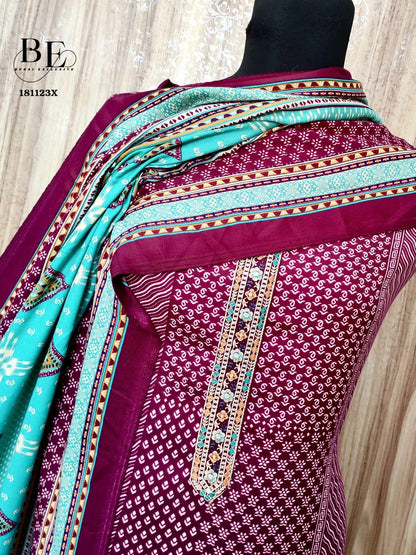 Beautiful Designer Pure Pashmina Print Salwar Suite