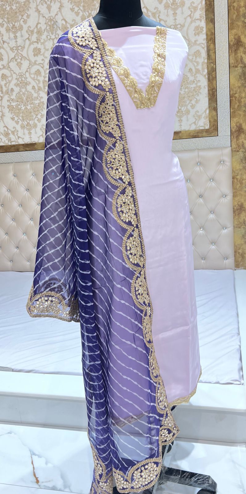 Beautiful Designer Natural Crepe Silk Salwar Suits