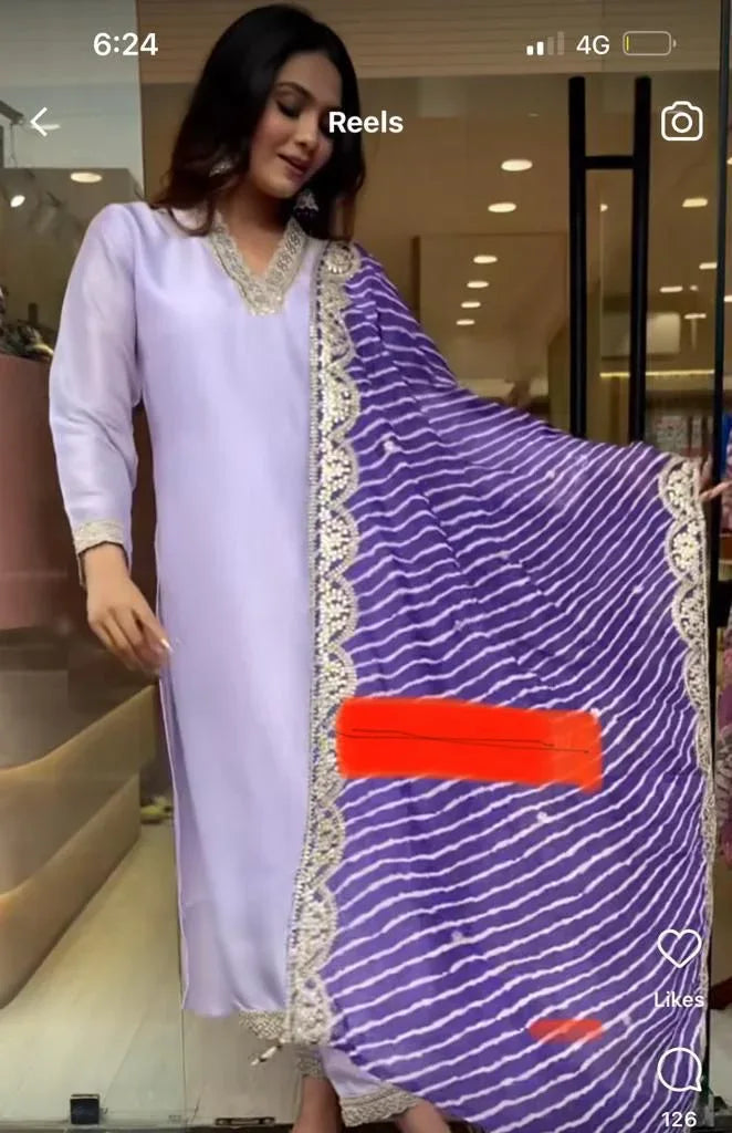 Beautiful Designer Natural Crepe Silk Salwar Suits
