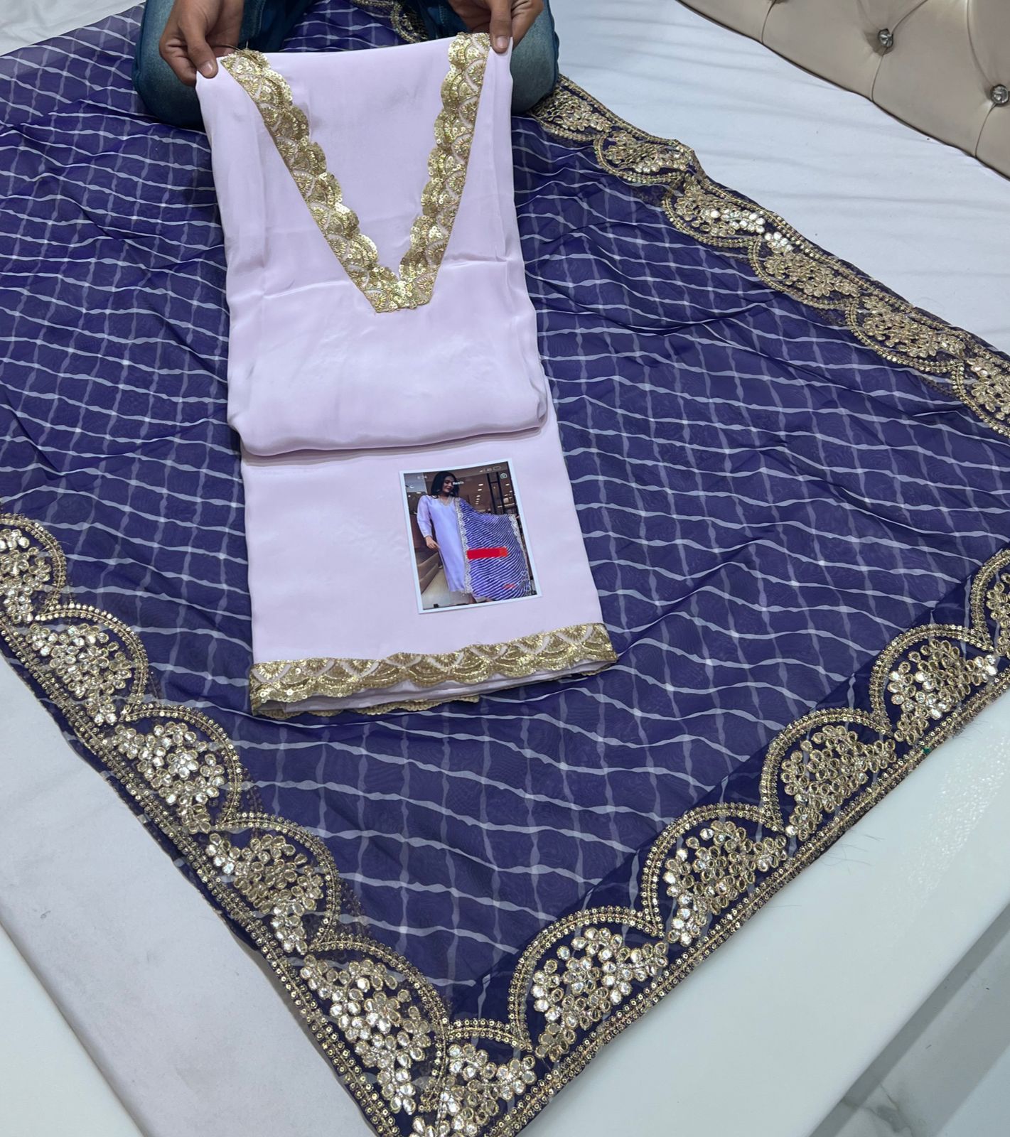 Beautiful Designer Natural Crepe Silk Salwar Suits