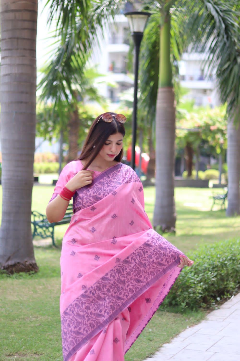 Beautiful Designer Handloom Raw Silk Saree