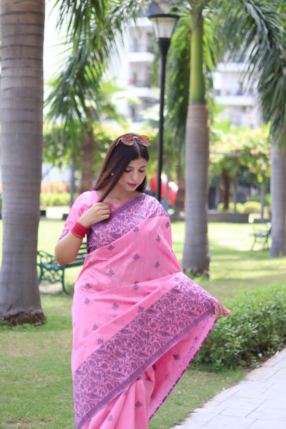 Beautiful Designer Handloom Raw Silk Saree