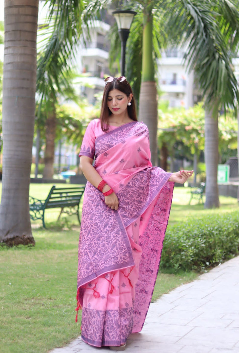Beautiful Designer Handloom Raw Silk Saree