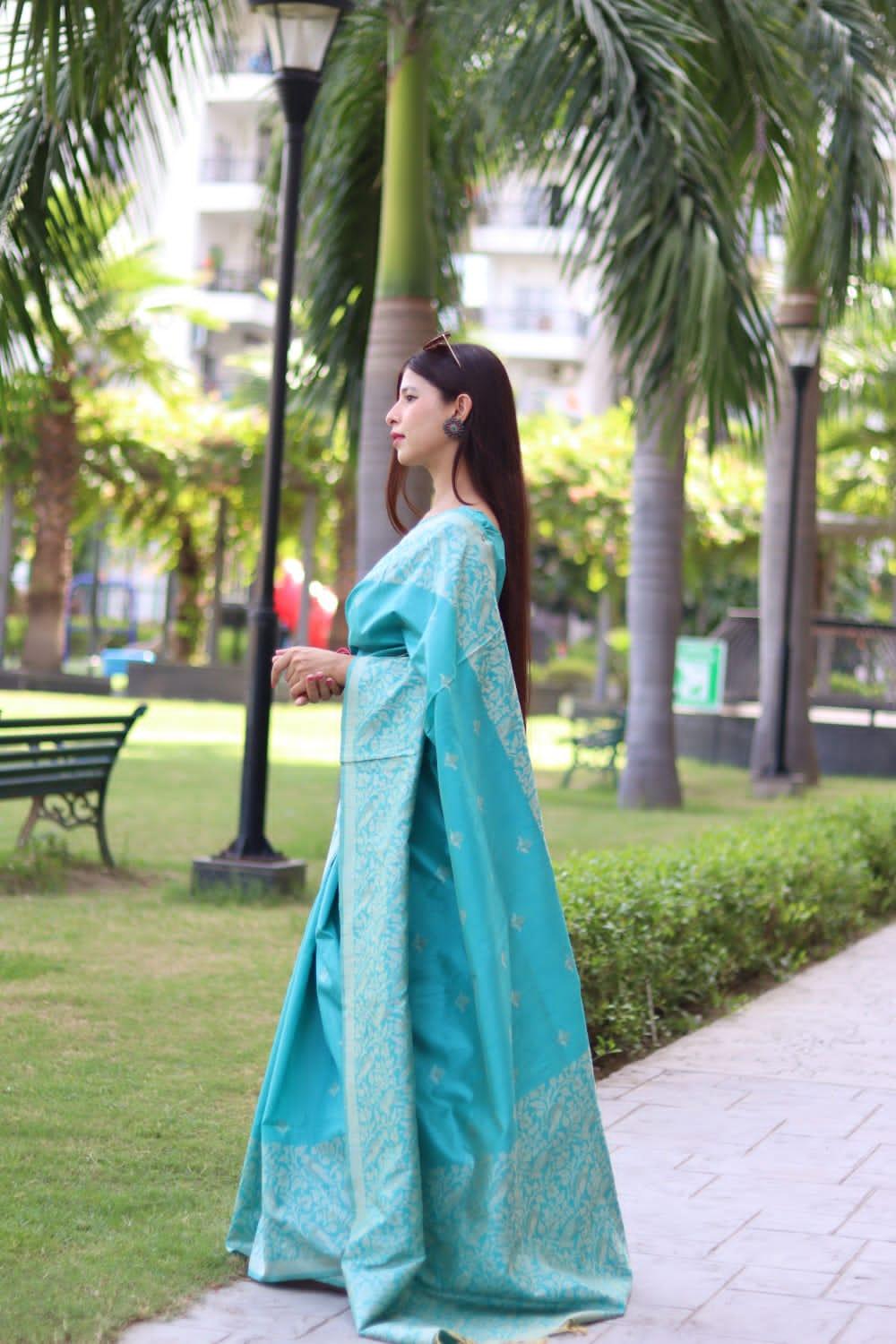 Beautiful Designer Handloom Raw Silk Saree