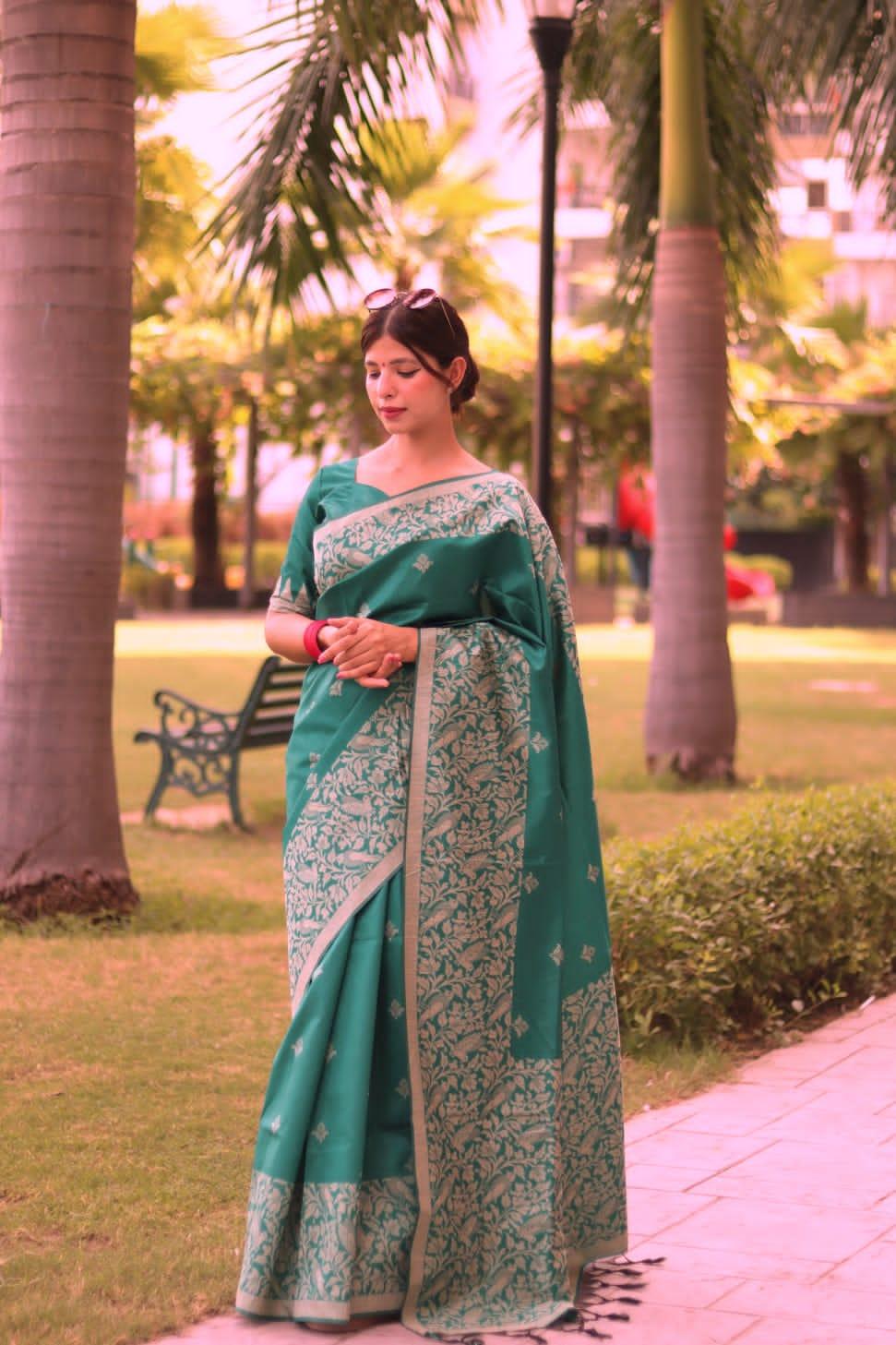 Beautiful Designer Handloom Raw Silk Saree