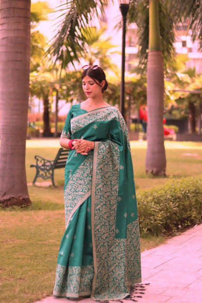 Beautiful Designer Handloom Raw Silk Saree