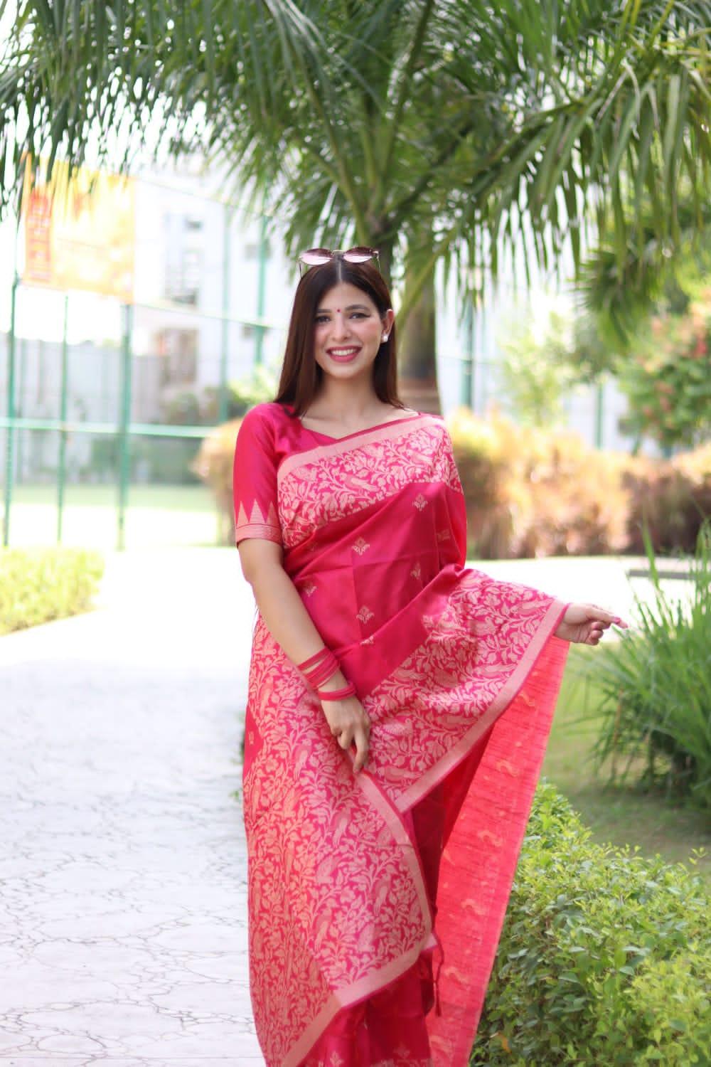 Beautiful Designer Handloom Raw Silk Saree