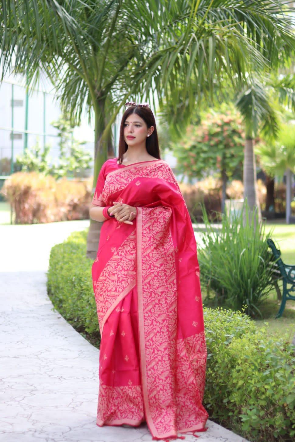 Beautiful Designer Handloom Raw Silk Saree
