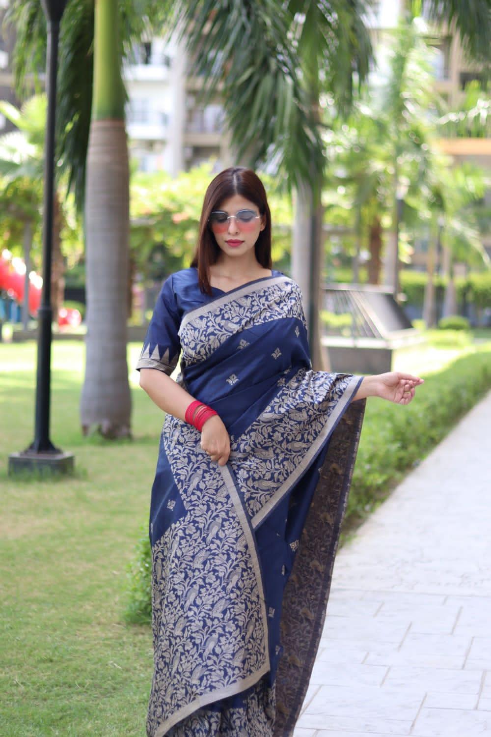 Beautiful Designer Handloom Raw Silk Saree