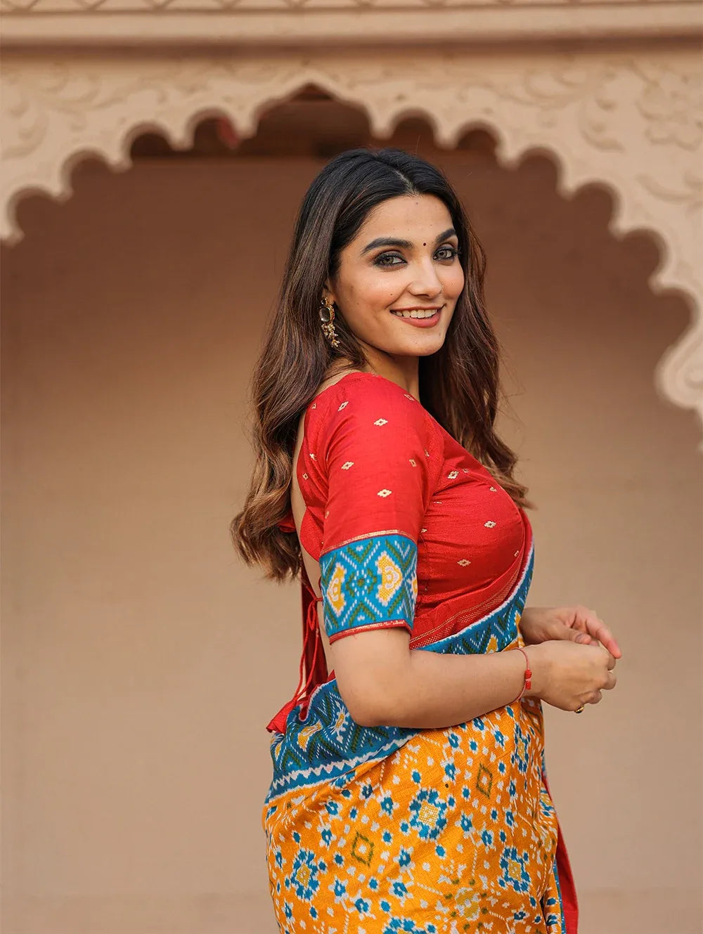 Beautiful Designer Patola With Foil Print Saree
