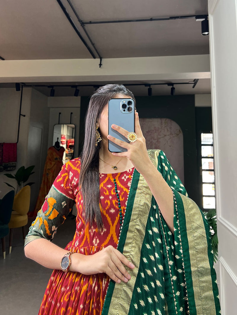 Beautiful Designer Patola Print Gown