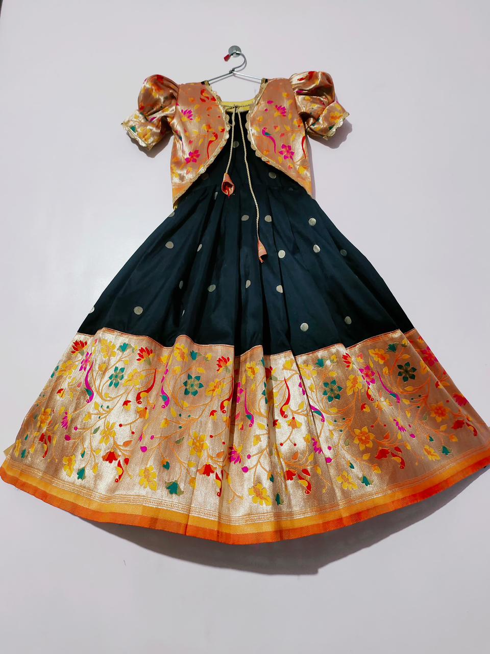 Beautiful Designer Kids Paithani Koti Gown